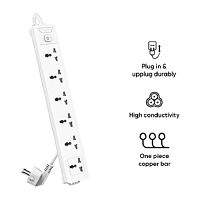 Deli ET410 2 Pin 3 Port White 2Meter With 3 USB Port Power Strip Price in Bangladesh